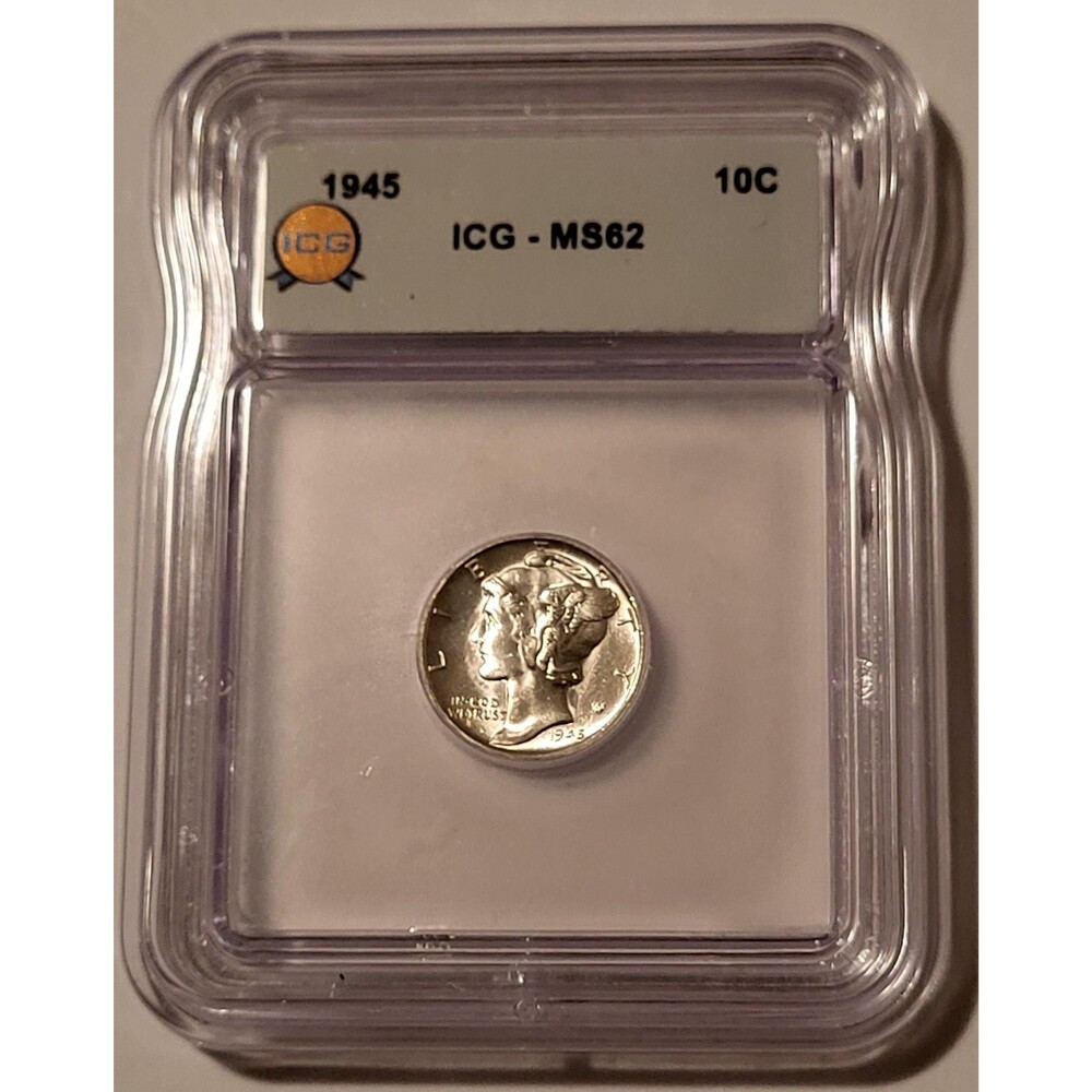 1945 Mercury Dime MS62 ICG